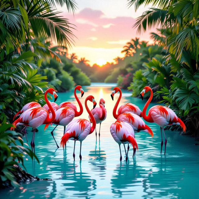 Flamingo Wallpaper - AI Generated gallery