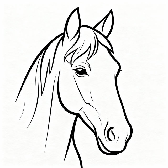 Simple Horse Head Drawing Outline gallery