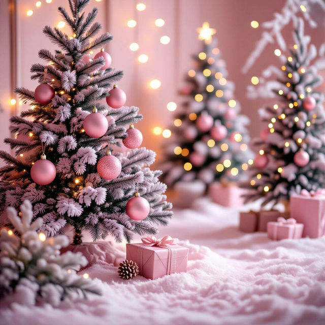 Light Pink Christmas Wallpaper gallery