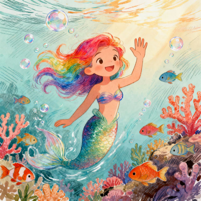Cartoon Mermaid Drawings - Made With AI gallery