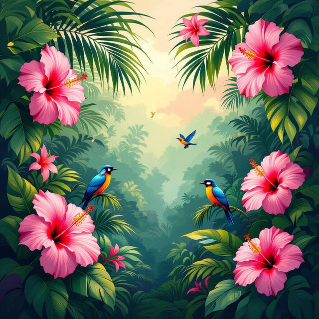 Pink Tropical Wallpaper gallery