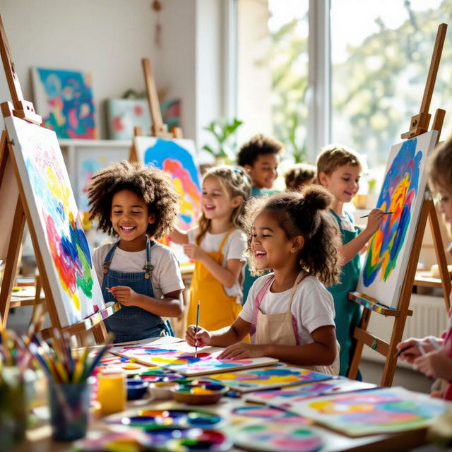 Kids Doing Art - AI Generated gallery