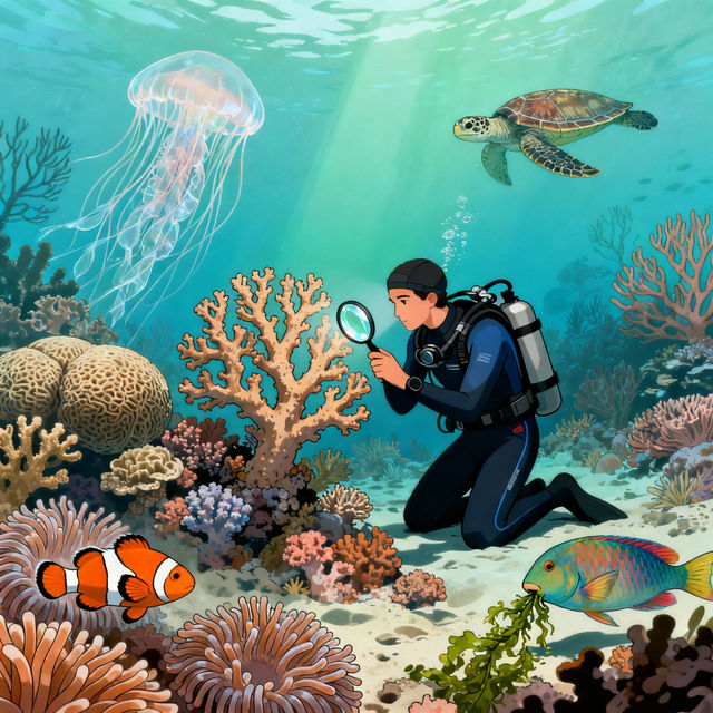 Marine Biologist Drawings - AI Generated gallery