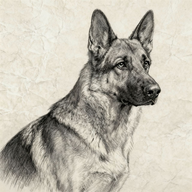 German Shepherd Sketches - AI Generated gallery