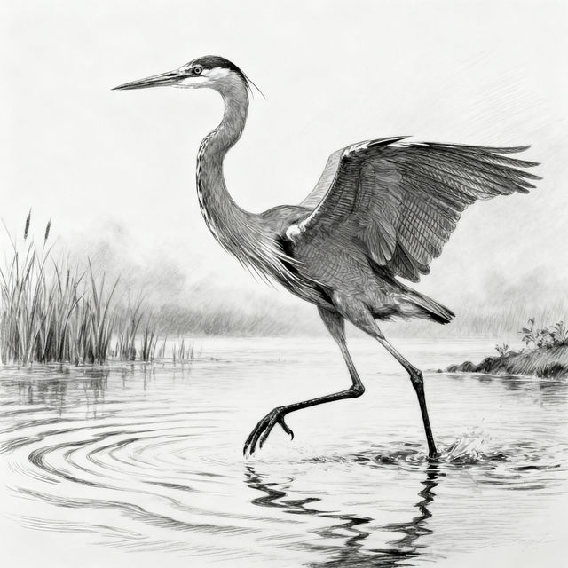 Great Blue Heron Drawings gallery