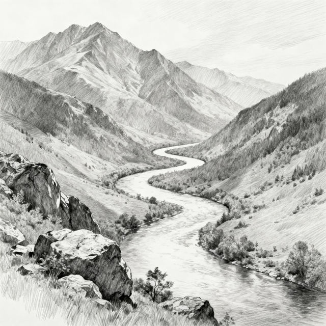 Drawing Of A Landscape gallery