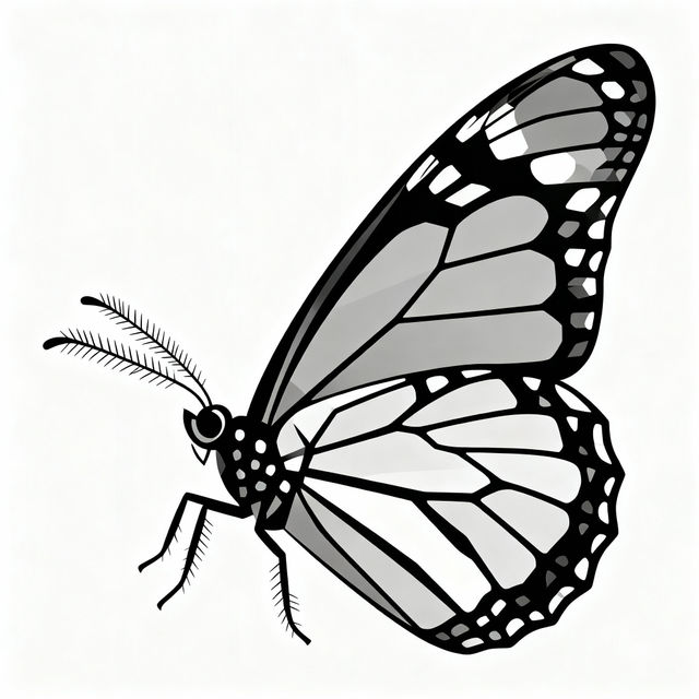 Side Butterfly Drawing gallery