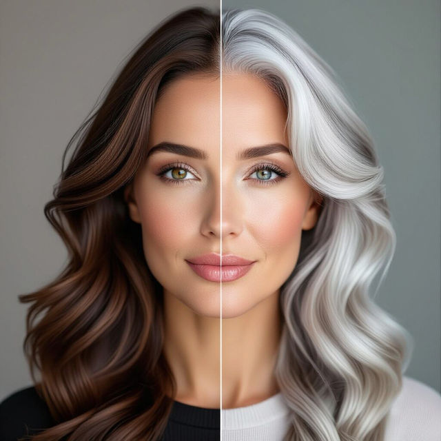 Brown Hair Going Gray - Before and After gallery