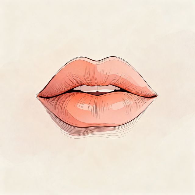 Kiss Lips Drawing - AI Generated Art gallery