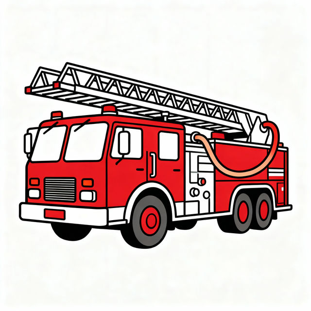 Fire Truck Easy Drawing gallery