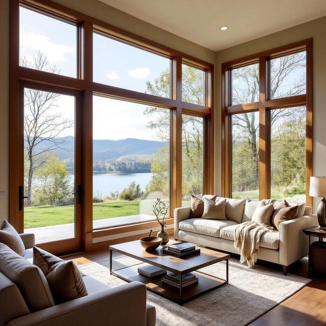 Picture Window With Double Hung Flankers - AI Generated gallery