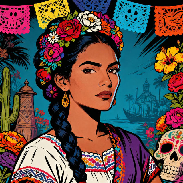 Chicana Drawings - AI Generated Art gallery