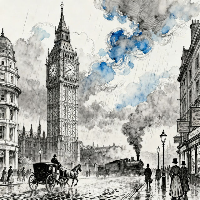 Big Ben Drawings - AI Generated gallery