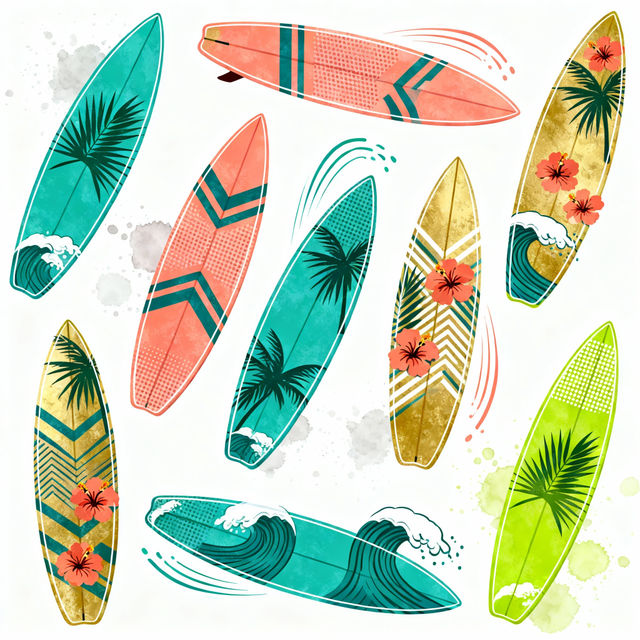 Surf Board Clip Art - Made With AI gallery