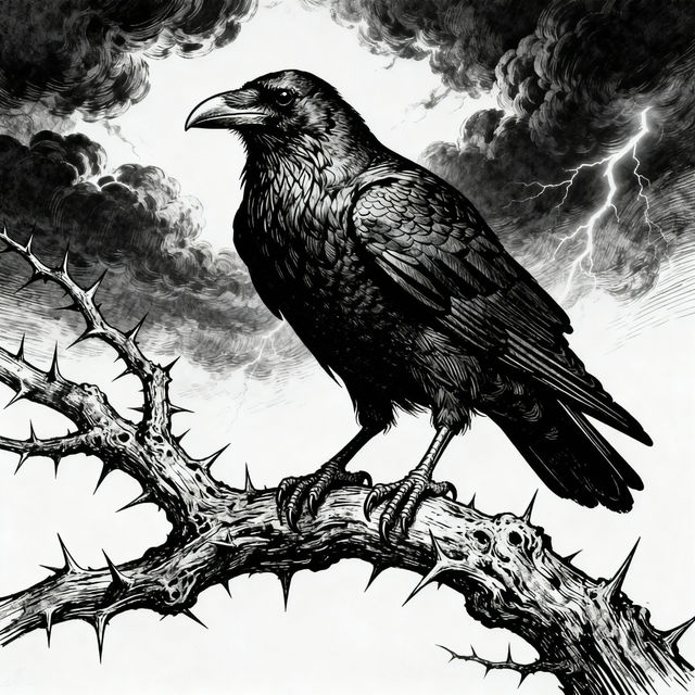 Gothic Raven Drawings - AI Generated Art gallery