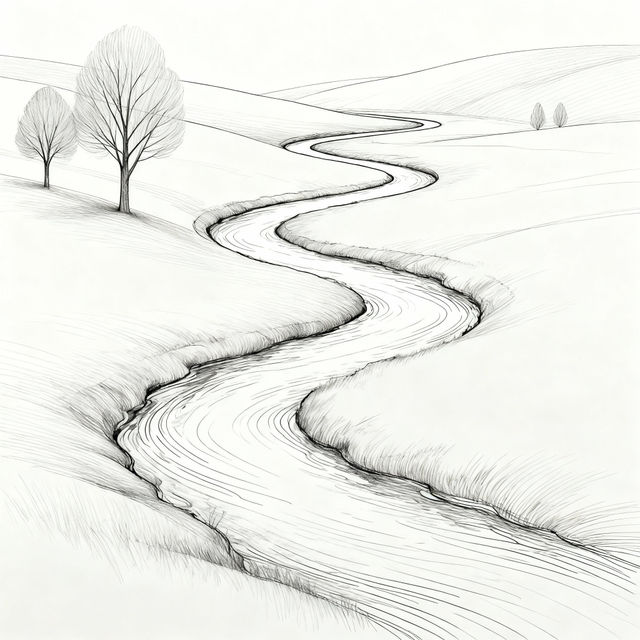 Easy River Drawings gallery