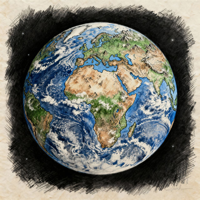 Earth Images Drawing - AI Generated gallery