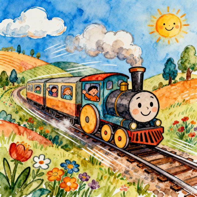 Train Cartoon Drawings - Created with AI gallery