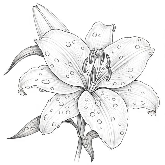 Explore Beautiful Lily Flower Drawings gallery
