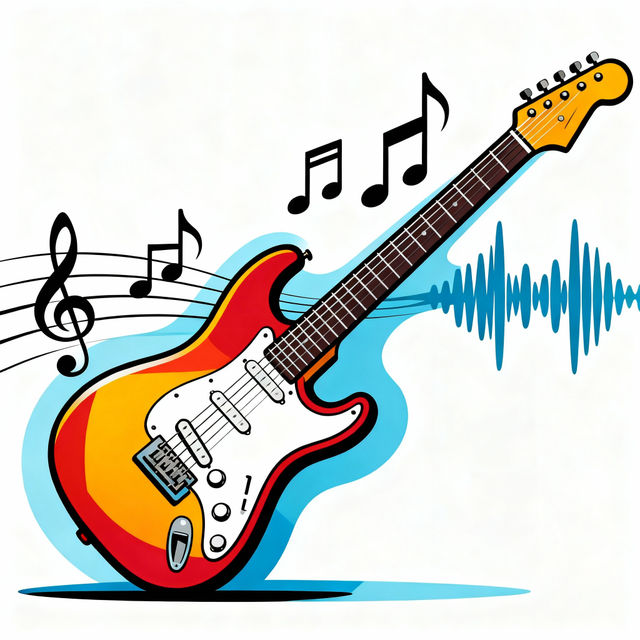 Electric Guitar Clip Art - AI Generated gallery