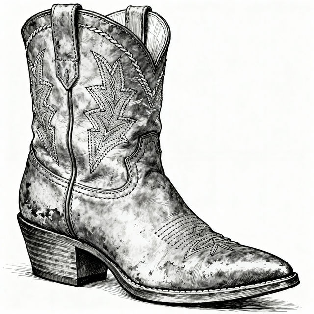 Cowgirl Boot Drawings gallery