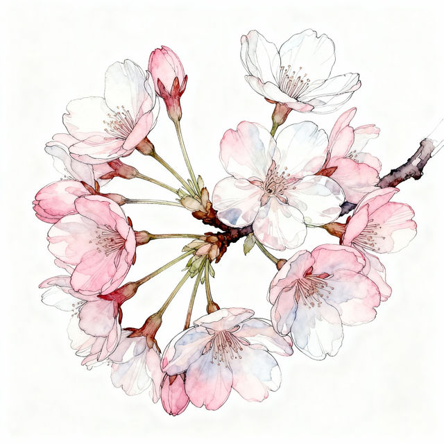 Cherry Blossom Flowers Drawing gallery