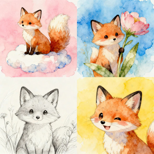 Cute Fox Drawings gallery