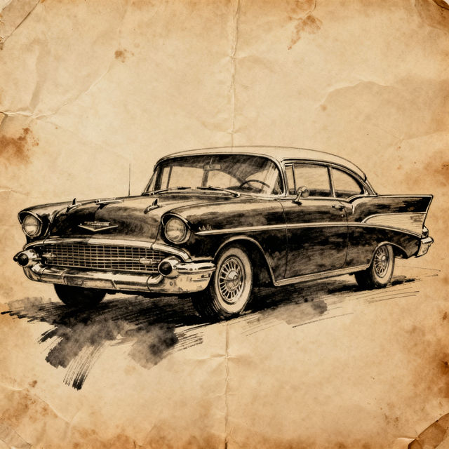 Old Car Drawings - AI Generated gallery