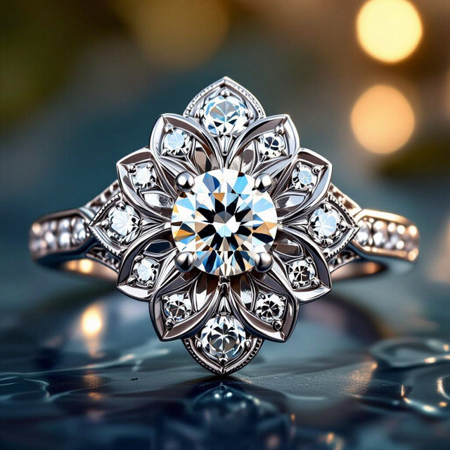 Art Deco Flower Diamond Rings gallery