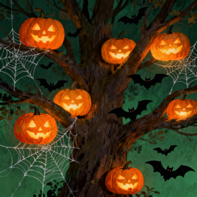 Halloween Tree Drawing - AI Generated gallery