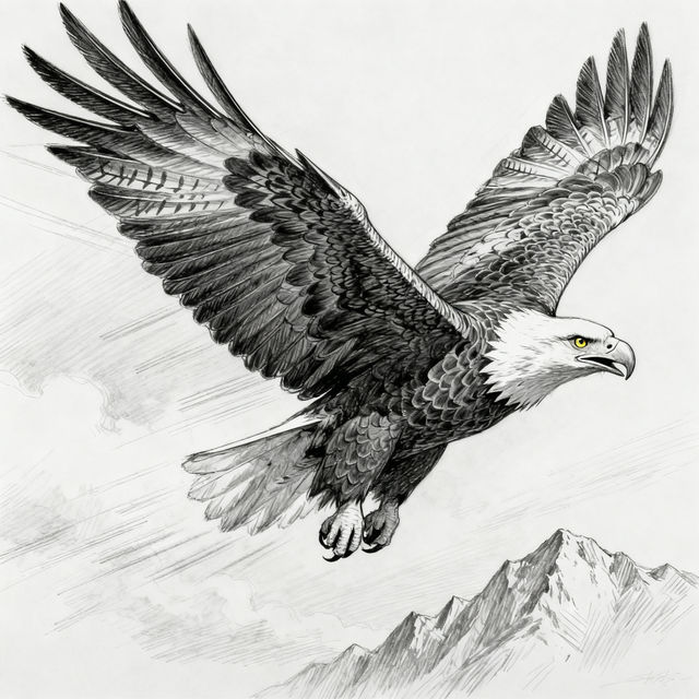 Bald Eagle Sketches - AI Generated Art gallery