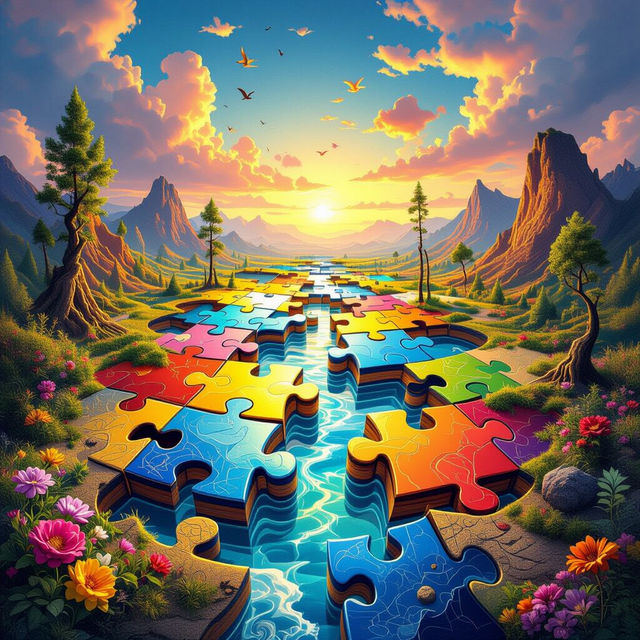 Puzzle Piece Art - Created With AI gallery