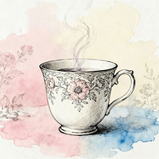 Tea Cup Drawings - AI Generated Art gallery
