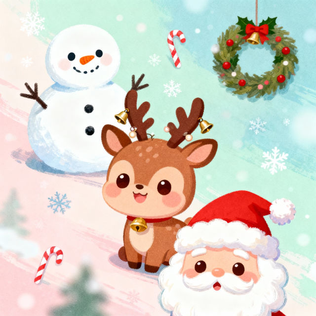 Kawaii Cute Christmas Drawings gallery