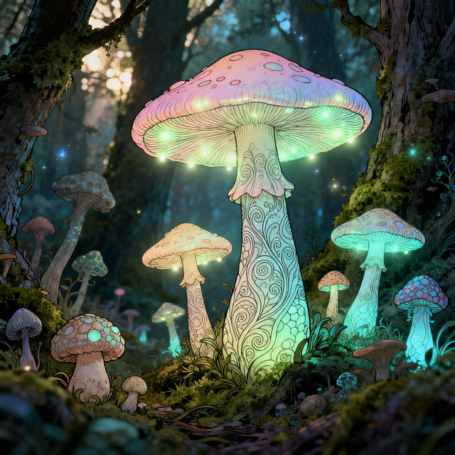 Fungi Drawings - AI Generated Art gallery