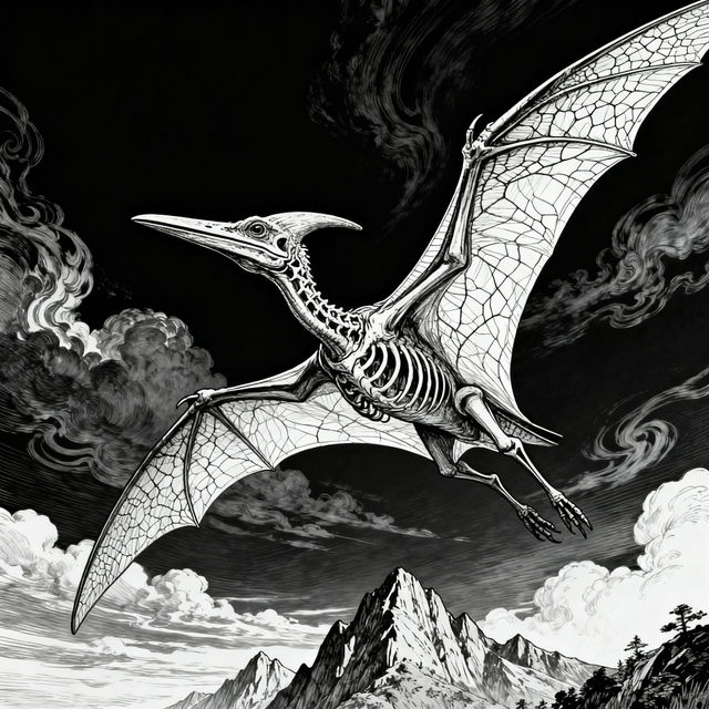 Pterodactyl Drawings - AI Generated gallery