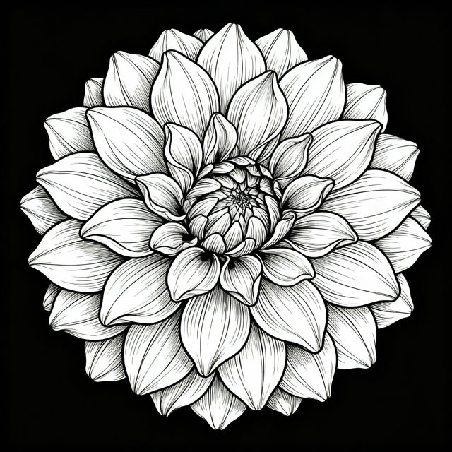 Dahlia Flower Drawings - AI Generated gallery