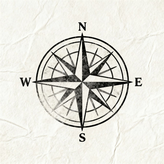 Compass Rose Drawing Easy gallery