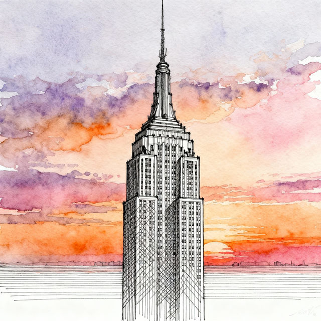 Empire State Building Drawings - AI Generated gallery