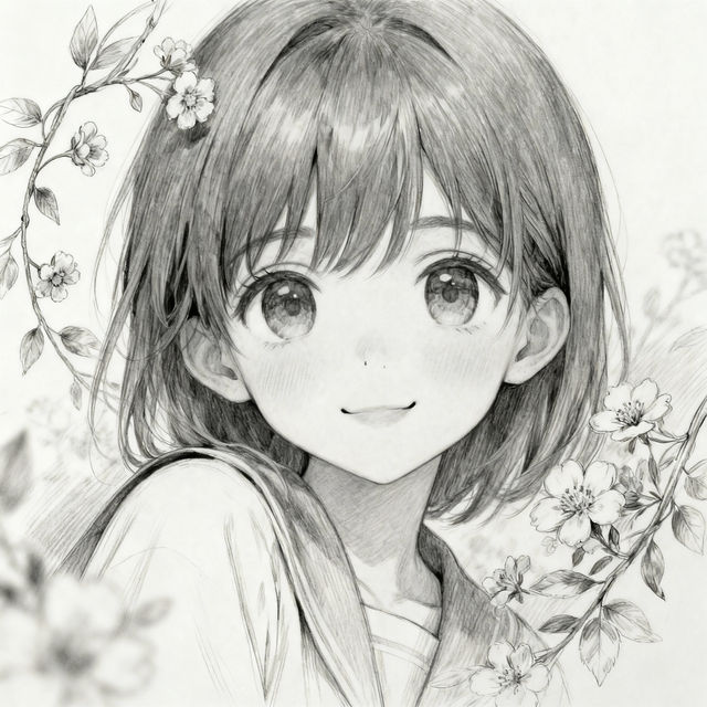 Pencil Cute Anime Girl Drawings gallery