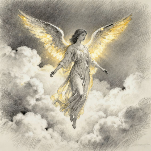 Beautiful Angel Drawings - AI Generated gallery