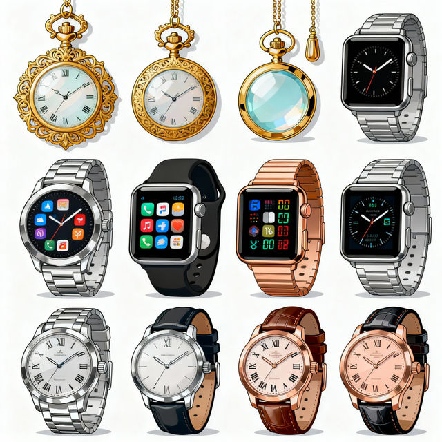 Watch Clip Art - AI Generated gallery