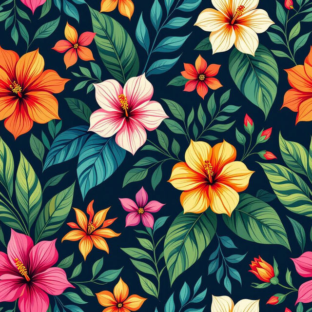 Floral Pattern Wallpaper - AI Generated gallery