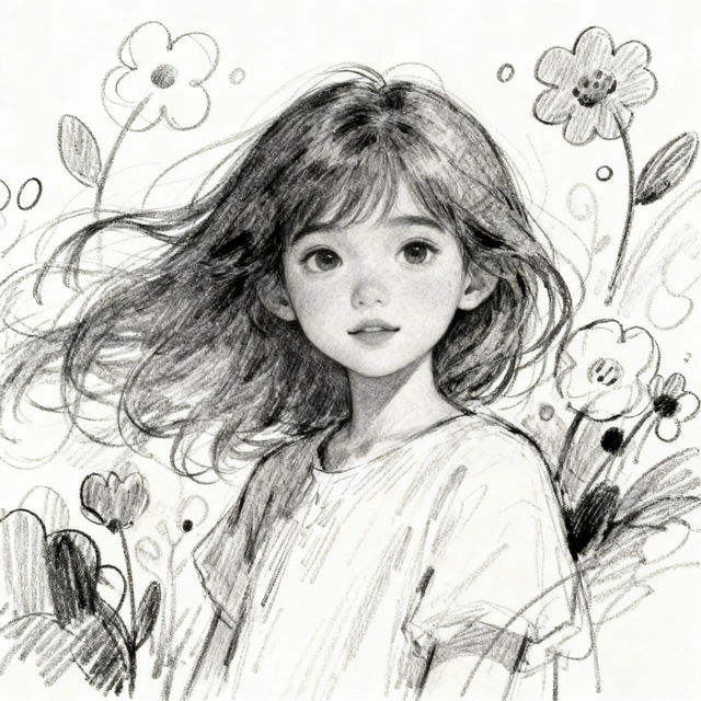 Sketch Girl Art - Made With AI gallery