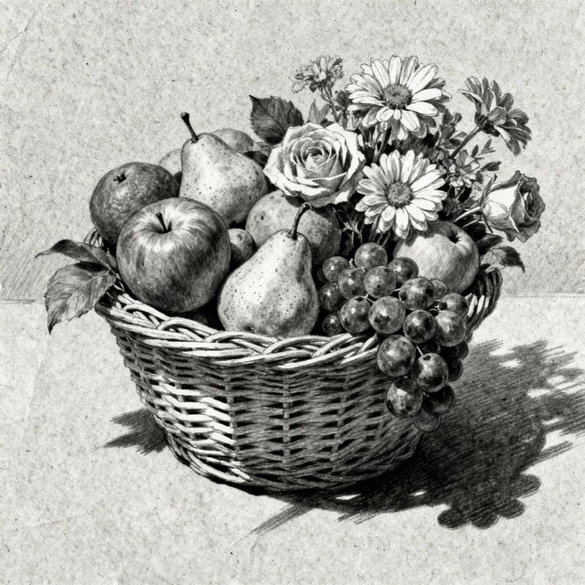 Basket Drawing - Made With AI gallery
