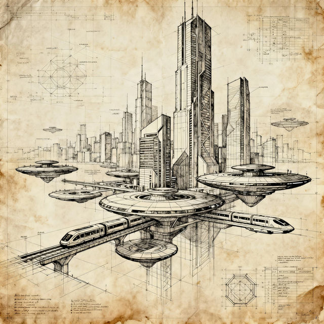 Blueprint Drawings - AI Generated gallery