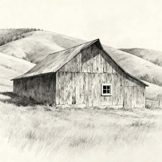 Drawing Of A Barn - AI Generated Art gallery