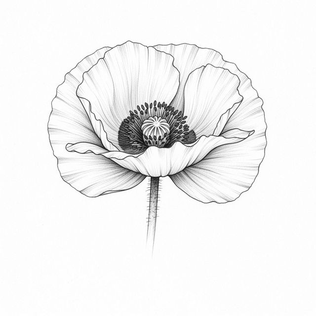 AI Poppy Flower Drawing Gallery gallery