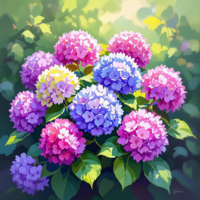 Hydrangea Wall Art - AI Generated gallery