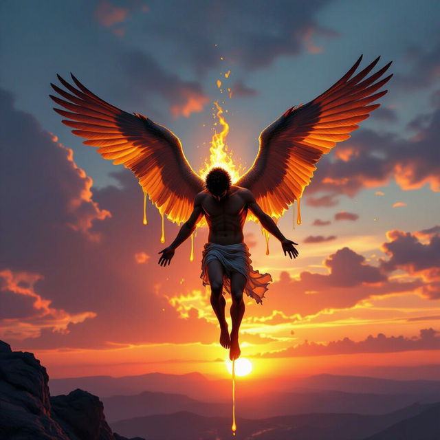 Icarus Falling Art - AI Generated gallery